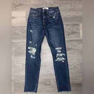 Distressed Blue Jeans